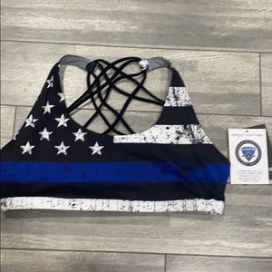Brand new thin blue line sports bra